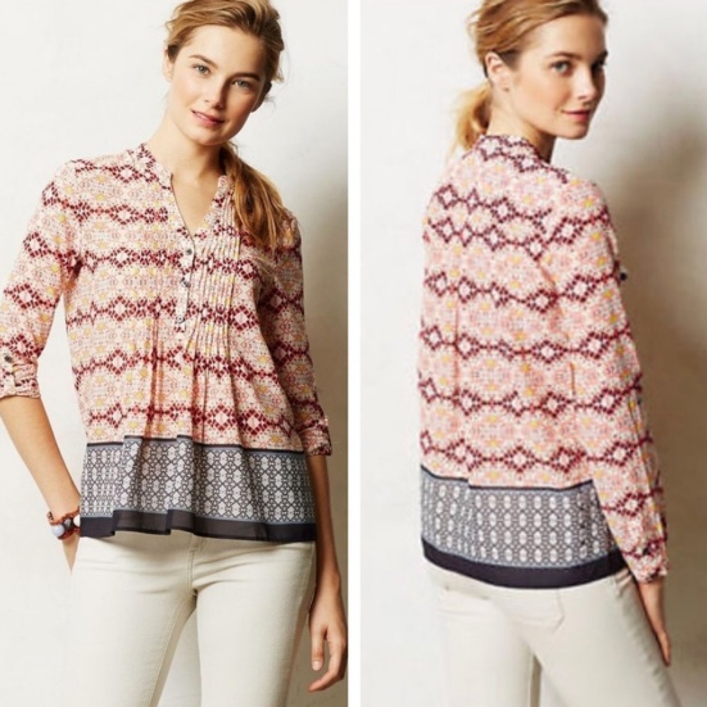 Anthropologie HD in Paris Kaveri Popover Blouse